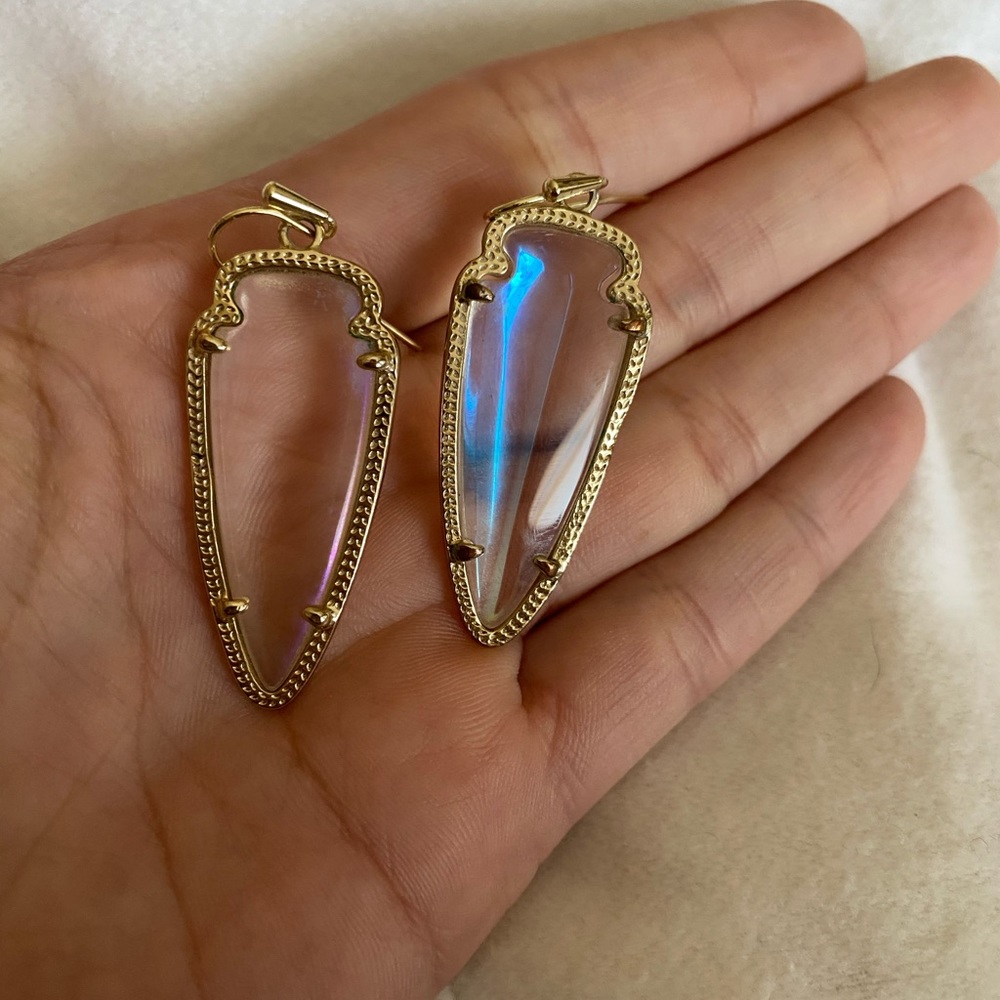 Kendra Scott Skylar Earrings Clear Iridescent - Picture 2 of 5